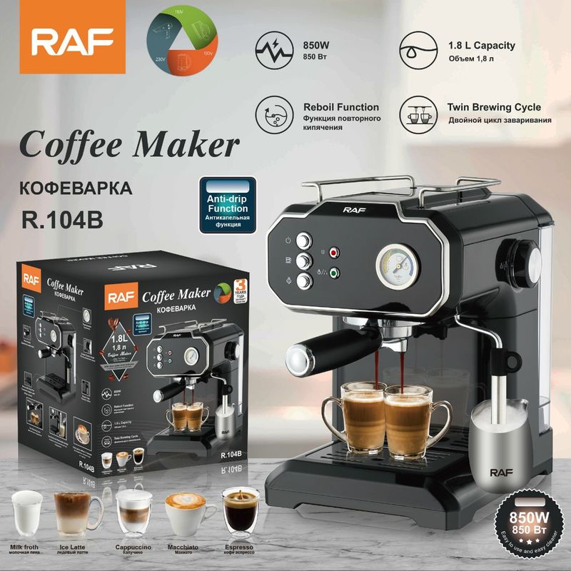 EU Standard Italian Style Coffee Machine Home Use, Small Semi-Automatic High-Pressure Steam Milk Frother For Office,_voghion.com