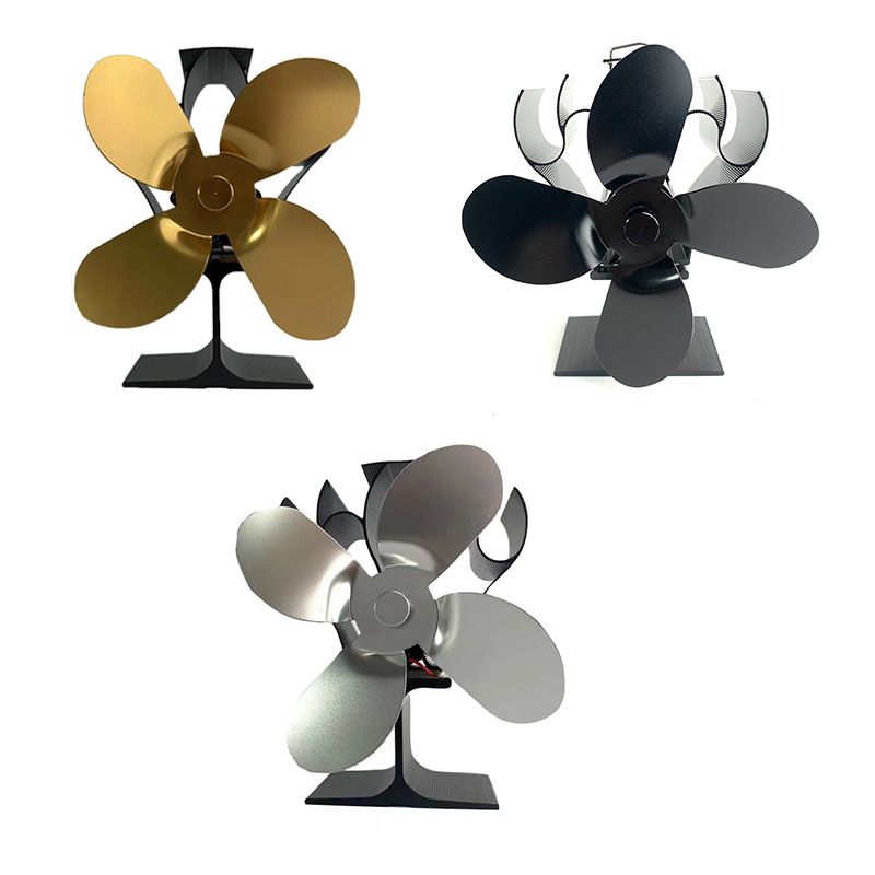 Ventilador térmico para lareira tipo tocha Ventilador para fogão a lenha de 4 folhas Ventilador de acionamento térmico Novo-LT377_voghion.com