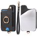 TechGlobe Hot Selling Retro Solid Color Phone Case RFID Anti-Theft Swipe Card Slot PU Wallet With Hand Strap And Ring Holder_voghion.com