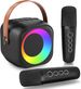 Máquina de karaoke para niños y adultos, mini micrófono de karaoke portátil con Bluetooth, altavoz para cantar con 2 micrófonos inalámbricos y luz._voghion.com
