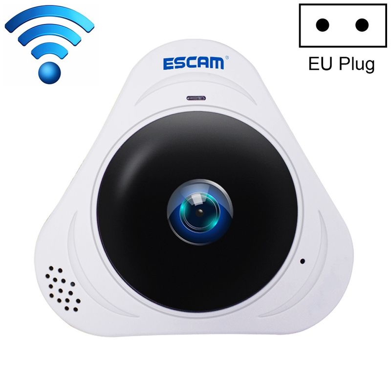 Q8 960P 360 Degrees Fisheye Lens 1.3MP WiFi IP Camera, Support Motion Detection / Night Vision, IR Distance: 5-10m, EU Plug(White)_voghion.com