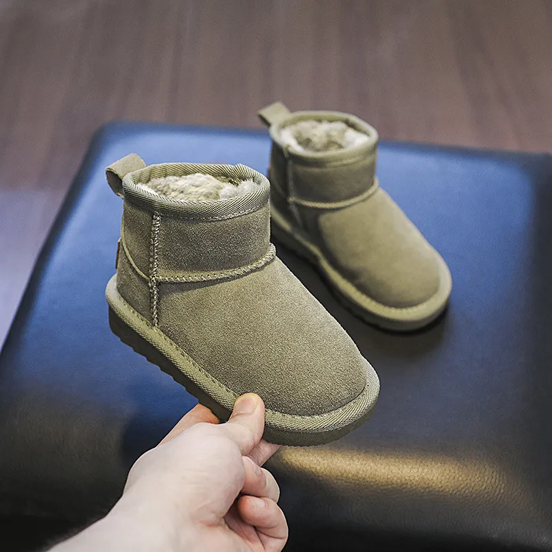 Baby Snow Boots Boys Cotton Shoes Winter Extra Fleece Warm Baby Shoes Real Leather Cotton Boots Girls Shoes_voghion.com