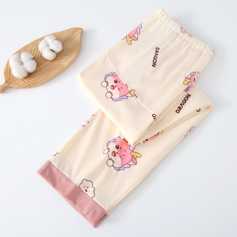 Pantaloni de maternitate mărime mare de 90 de kilograme, confecționați din bumbac de primăvară-vară, pantaloni de dormit potriviți pentru susținerea abdomenului postpartum,_voghion.com