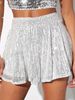 Women's Shiny Sequin Shorts Sparkling Skirt Pants_voghion.com