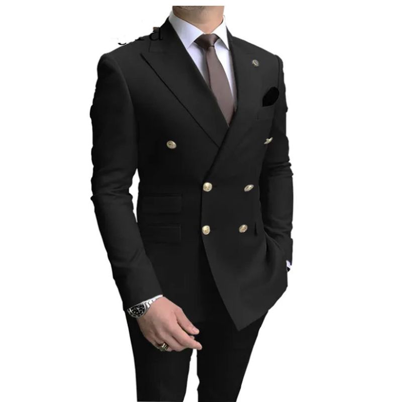 Deux pièces pour le marié et le garçon d'honneur, robe de mariée, costume croisé vert_voghion.com
