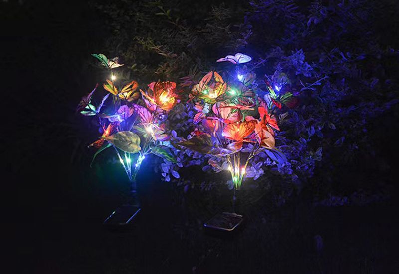 Luces solares con forma de mariposa, impermeables IP65, decoración de jardín exterior, LED que cambia de color para patio, jardín y camino. Personalizables._voghion.com