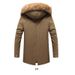 Winter thick youth brown solid color composite zipper digging bag casual cotton clothing_voghion.com