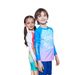 Completo da bagno per bambini LengYuansu Gradient - Protezione solare UPF, rash guard ad asciugatura rapida e pantaloncini da bagno per ragazzi e ragazze_voghion.com