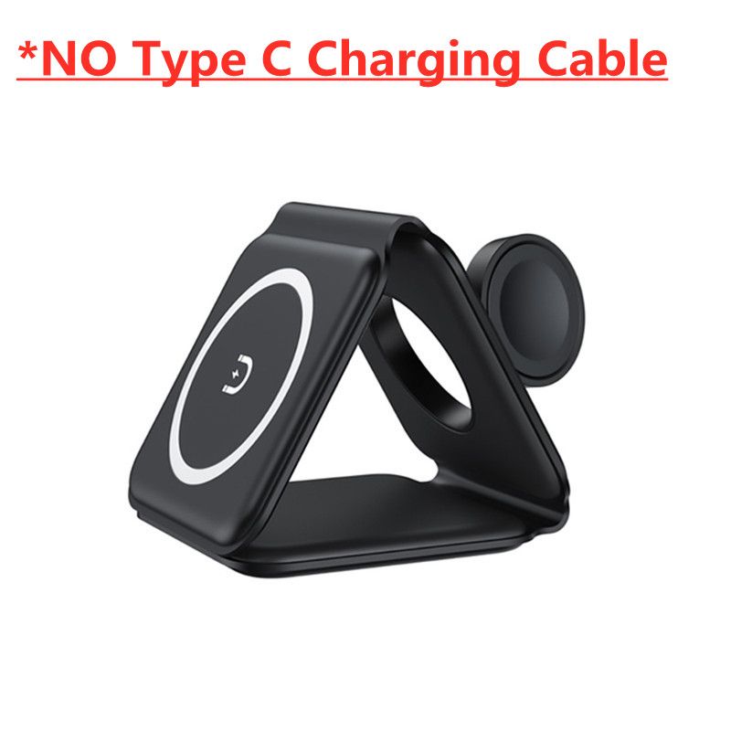 3 in 1 Magnetic Wireless Charger Pad Foldable for iPhone 14 13 12 11 XS X 8 Apple Watch AirPods 15W Fast Charging Dock Station_voghion.com