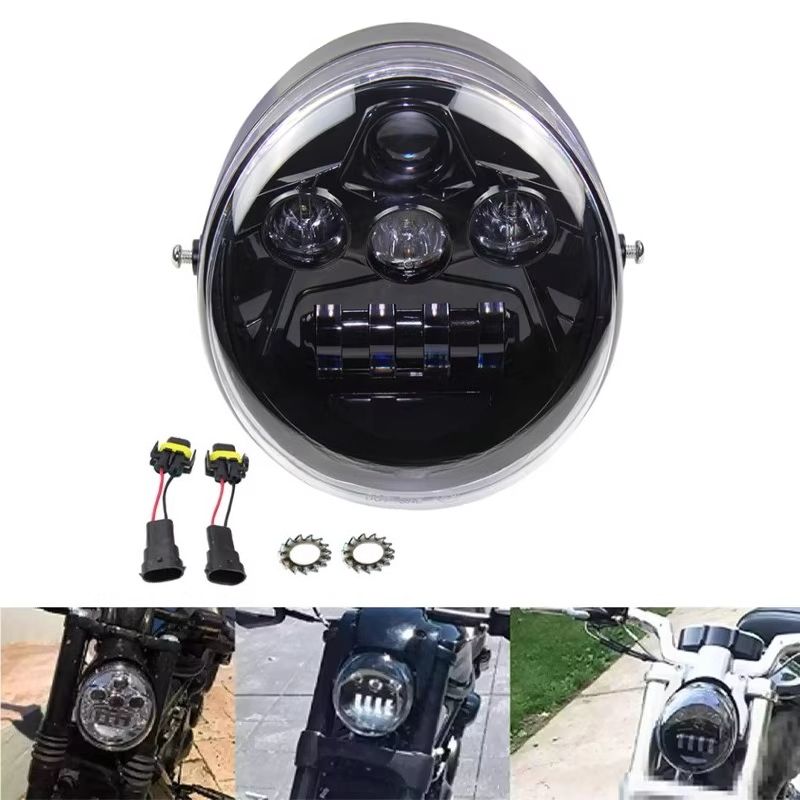 Faros delanteros LED para motocicleta Harley Vrod, V Rod, VROD, VRSCA, VRSC (2002-2017), con anillo halo LED, señal de giro DRL, luces altas y bajas._voghion.com