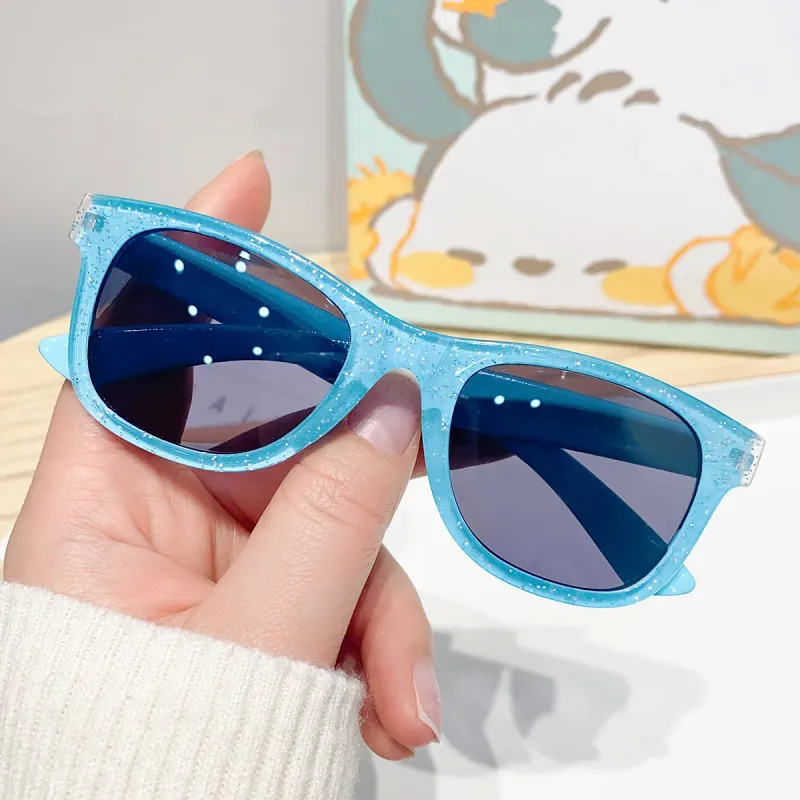 2024 New Cool Children's Colorful Shiny Square Sunglasses Girls Trendy Fashionable Cute Sun Glasses Kids Eyewear_voghion.com