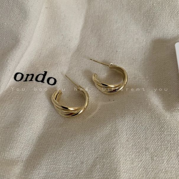 Cerchio vintage autunno inverno oro stile Hong Kong per donna 2023 nuovi orecchini a cerchio di alta qualità con design di nicchia in metallo_voghion.com