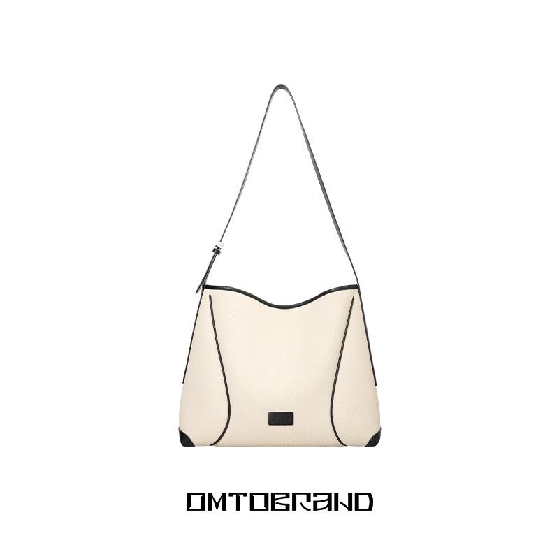 omto Nuova borsa a tracolla in tela morbida color farina d'avena per donna, grande capacità, borsa da pendolare, borsa a una stanza, sensazione di alta qualità_voghion.com