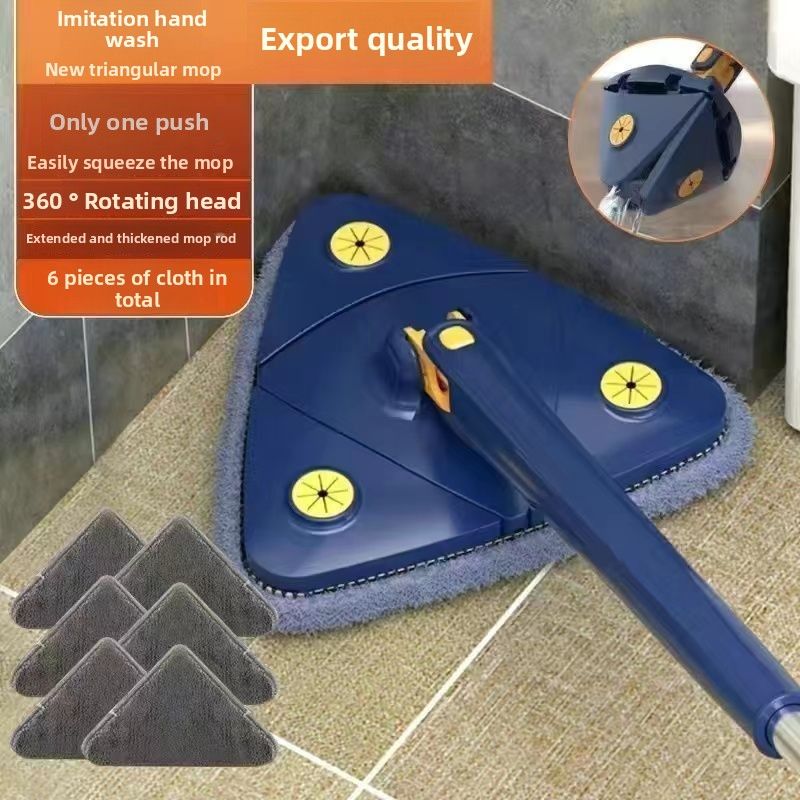 360 Rotating Lazy No-Wash Triangle Mop For Home Ceiling Roof Wall Cleaning Magic Tool Dry And Wet Dual Use_voghion.com