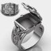 Hecheng Hip Hop Punk Plated Herren Box Flip Up Ring_voghion.com