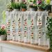 Spitzen-Küchenvorhang mit Blumenmuster – 180 x 60 cm, Polyester-Café-Vorhang für Wohnzimmer, Schlafzimmer oder Geschäft, einfach anzubringen und maschinenwaschbar_voghion.com