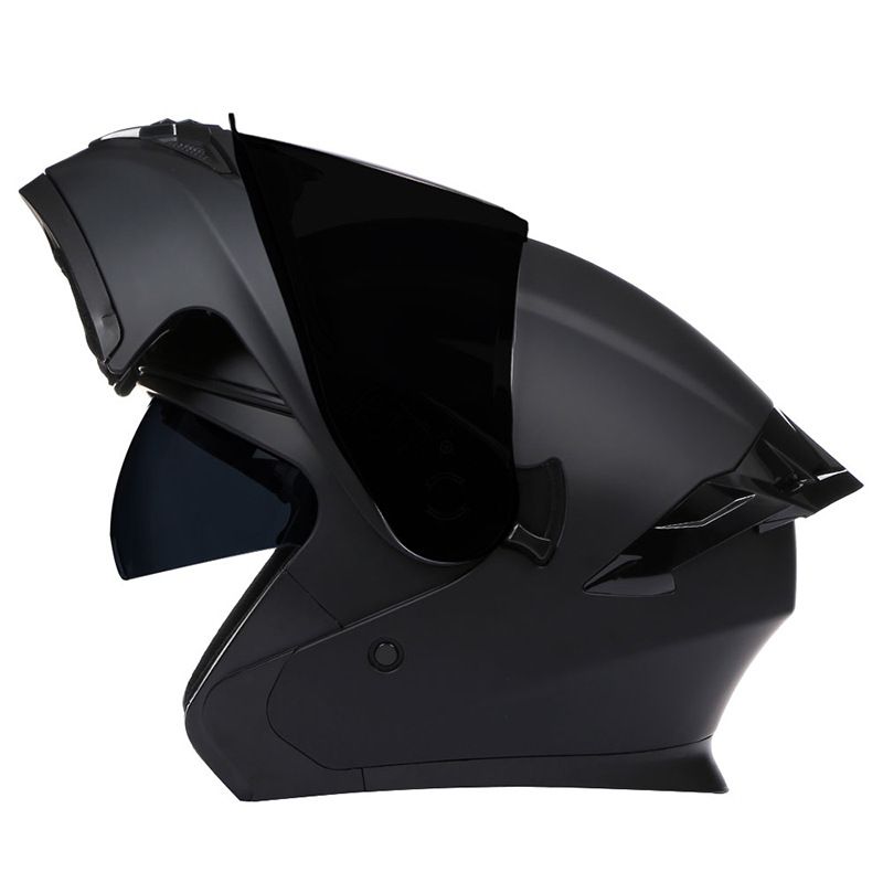 Motorcycle helmet Men's Fall full helmet Double lens uncovered helmet Four seasons universal riding Half helmet_voghion.com