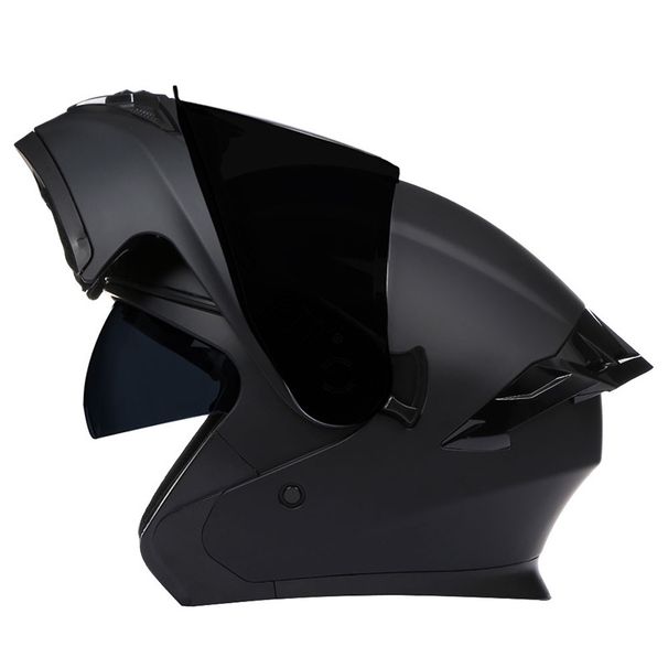 Motorcycle helmet Men's Fall full helmet Double lens uncovered helmet Four seasons universal riding Half helmet_voghion.com