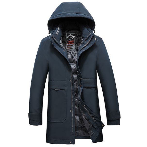 Herren-Winterjacke mit Fleecefutter für mittleres und älteres Alter – Verdickter langer Mantel mit Karomuster und Volltonfarben, leichtes Polyester, warm und bequem_voghion.com