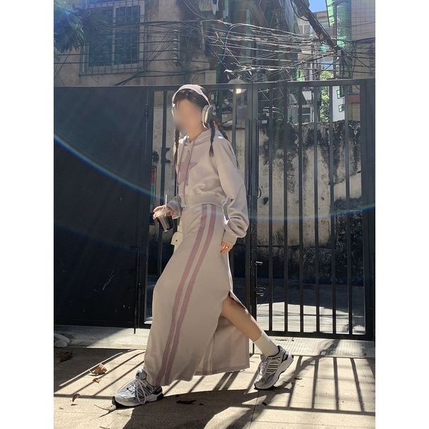 Sweatshirt For Women, Autumn 2025 New Trend, Beautiful High-End Casual Skirt Two-Piece Set_voghion.com