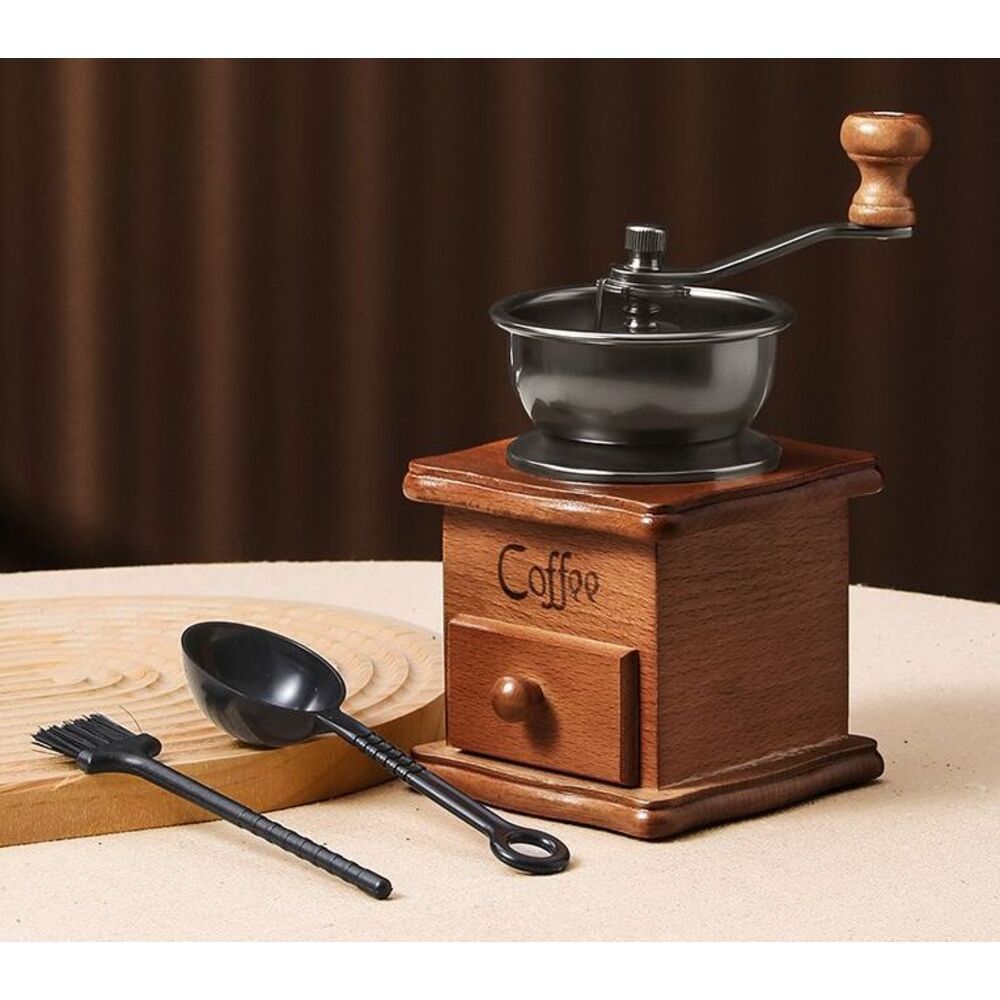 Piccolo set per la preparazione di caffè fatto in casa, macinacaffè manuale a manovella per chicchi di caffè_voghion.com