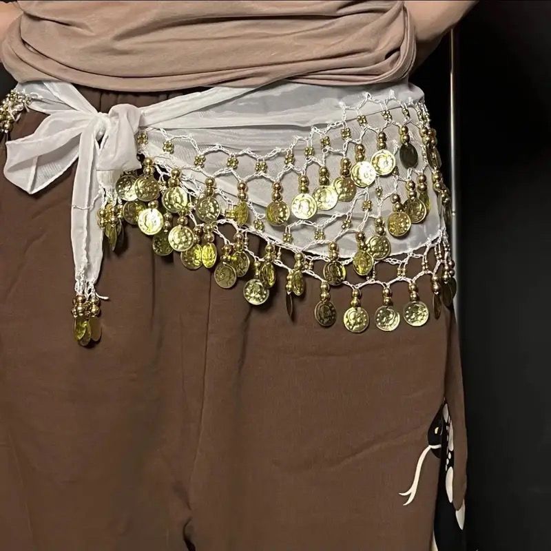 New Street Dance Trey BH Kette Goldmünze Hüfttuch Hintern Vorhang Dekoration Damen Sport Jazz Pailletten Taille Set_voghion.com