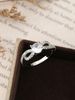 Single Rings Copper Ring For Women, Niche, High End, Light Luxury, No Fading, Temperament, High End Bow With Diamond Ring_voghion.com