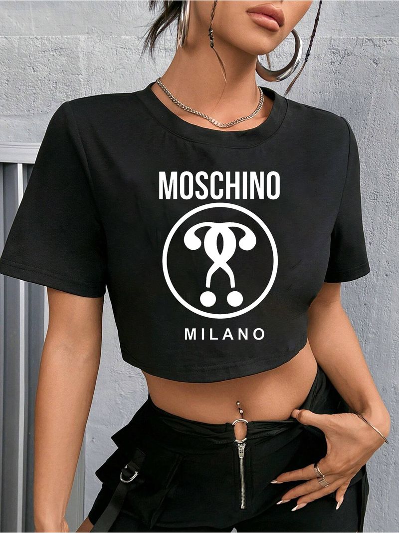 Top a maniche corte da donna in cotone poliestere da donna primavera estate T-shirt con motivo stampato marea personalizzata_voghion.com