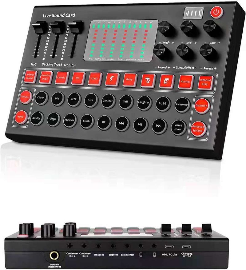 M9 English Version Equipment Sound Card Colorful Lights Compatible With Multiple Platforms For Live Streaming And Singing_voghion.com