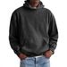 Men’s Vintage Washed Cotton Hoodie – Distressed Pullover With Patch Pockets In Army Green/Black/Brick Red_voghion.com