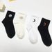 Black Planet Embroiled Trend Seasonal Cotton Mid length Socks Female_voghion.com