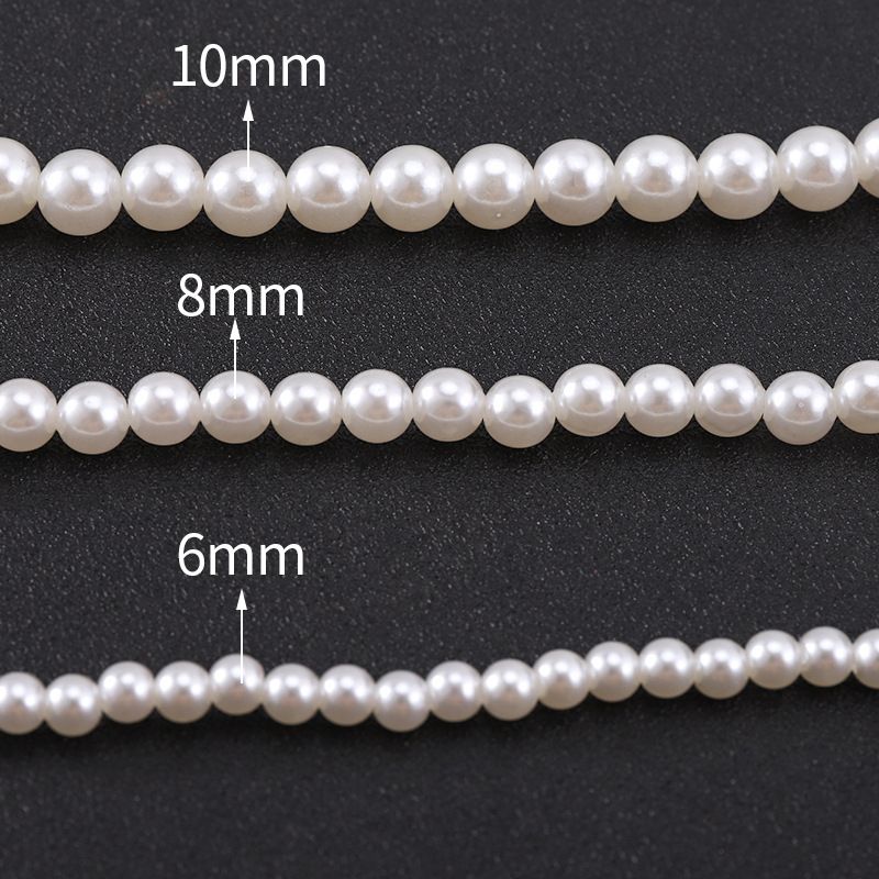 Single Layer Men's Circular Beaded Collarbone Chain Pearl Necklace_voghion.com
