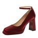 9982-K105 Style Banquet Wedding Coarse Super High Heels Waterproof Platform Silk Strap Single Shoes_voghion.com