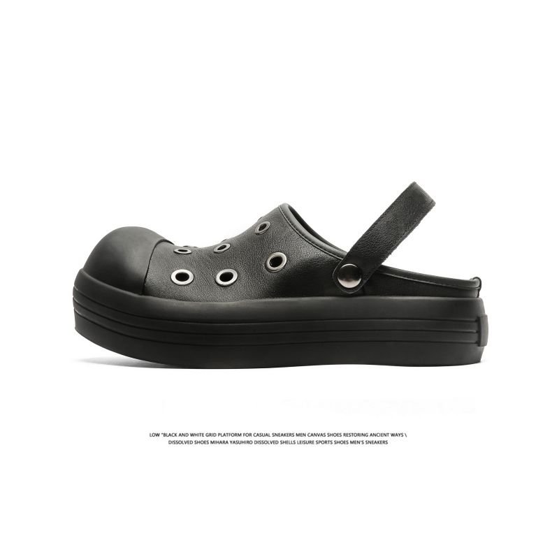 Παπούτσια Fgmm Big Black Hole Slip-on για άνδρες και γυναίκες με την ίδια χοντρή σόλα και αυξανόμενο ύψος, παντόφλες με κλειστά δάχτυλα._voghion.com