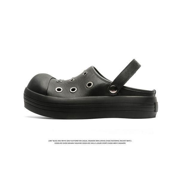 Παπούτσια Fgmm Big Black Hole Slip-on για άνδρες και γυναίκες με την ίδια χοντρή σόλα και αυξανόμενο ύψος, παντόφλες με κλειστά δάχτυλα._voghion.com