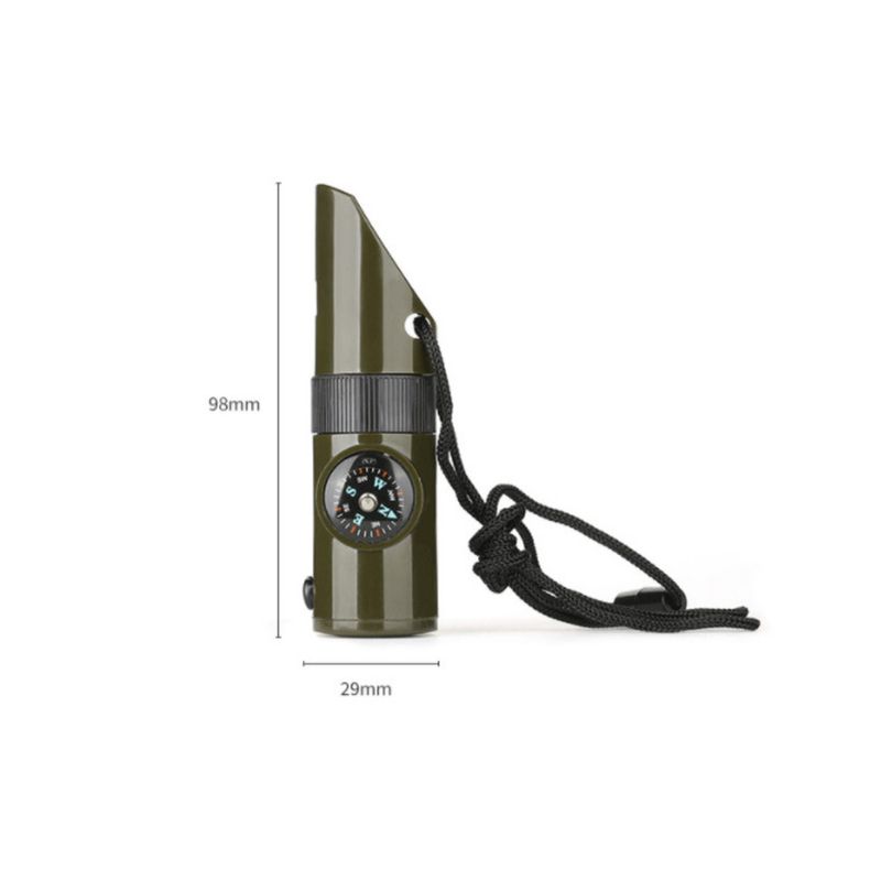 Sifflet de survie 7 en 1 – Outil de secours d'urgence SOS avec boussole et thermomètre | Signal sonore de 120 dB de qualité militaire pour les aventures en plein air_voghion.com