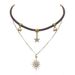 Collana a doppio strato Sun Star per donna, semplice, squisita, accessori unici, catena per colletto, versatile, personalizzata,_voghion.com