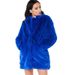 Women's mid-length imitation fur coat loose fluffy soft lamb wool warm coat_voghion.com