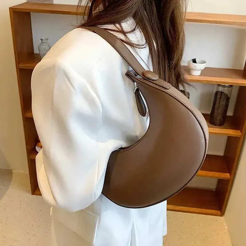 Fashion Armpit Bags For Women Cute Half Crescent Leather PU Purses And Handbags Designer Shoulder Bag Small Hand_voghion.com