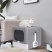 Cat Litter Box Foldable Top Entry Litter Box with Cat Litter Scoop Drawer for Medium and Large Cats_voghion.com