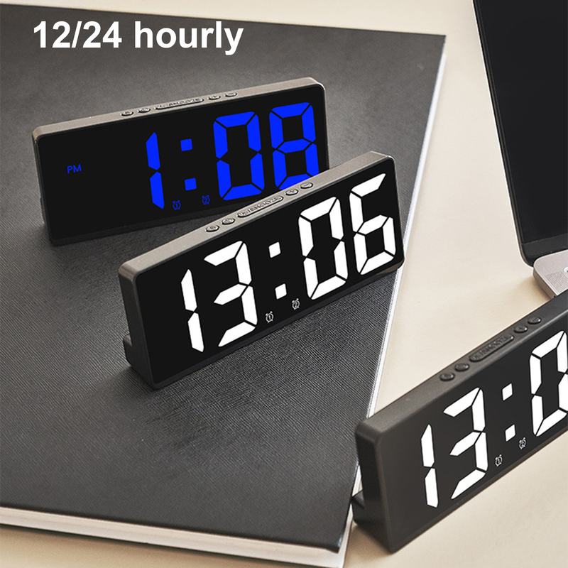 Hitech Digital Alarm Multifunctional Temperature Display Voice Control Anti-disturb Function Desktop LED Clock for Home_voghion.com