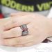 TK3776 - IP Black (Ion Plating) Stainless Steel Ring with AAA Grade CZ in Garnet_voghion.com