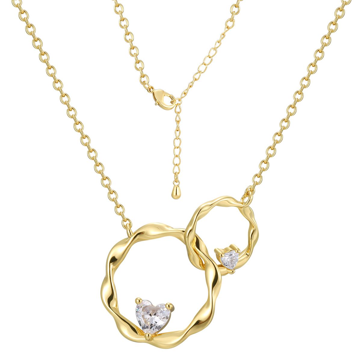 Mobius Doppio Anello Rame Collana Pendente Ins Stile Semplice Avanzato Catena Clavicola_voghion.com