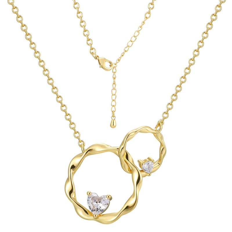 Mobius Double Ring Copper Necklace Pendant Ins Style Simple Advanced Clavicle Chain_voghion.com
