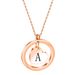 personality simple fashion geometric round 26 initials hollow smooth love rose gold necklace_voghion.com