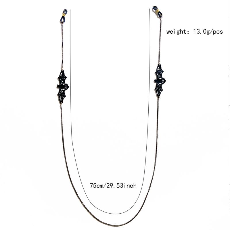 Heißer Artikel Einfache Schwarze Fledermaus Anhänger Strap High-End Metall Brille Kette Maske Anti-Lost_voghion.com