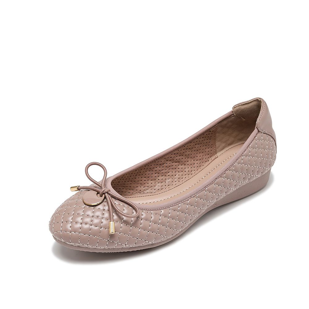 Neue Lingge Bowknot Keilabsatz Frauen Single Inside High Rise Ballett Weiche Sohlen Chicken Rolls Schuhe 127-1_voghion.com