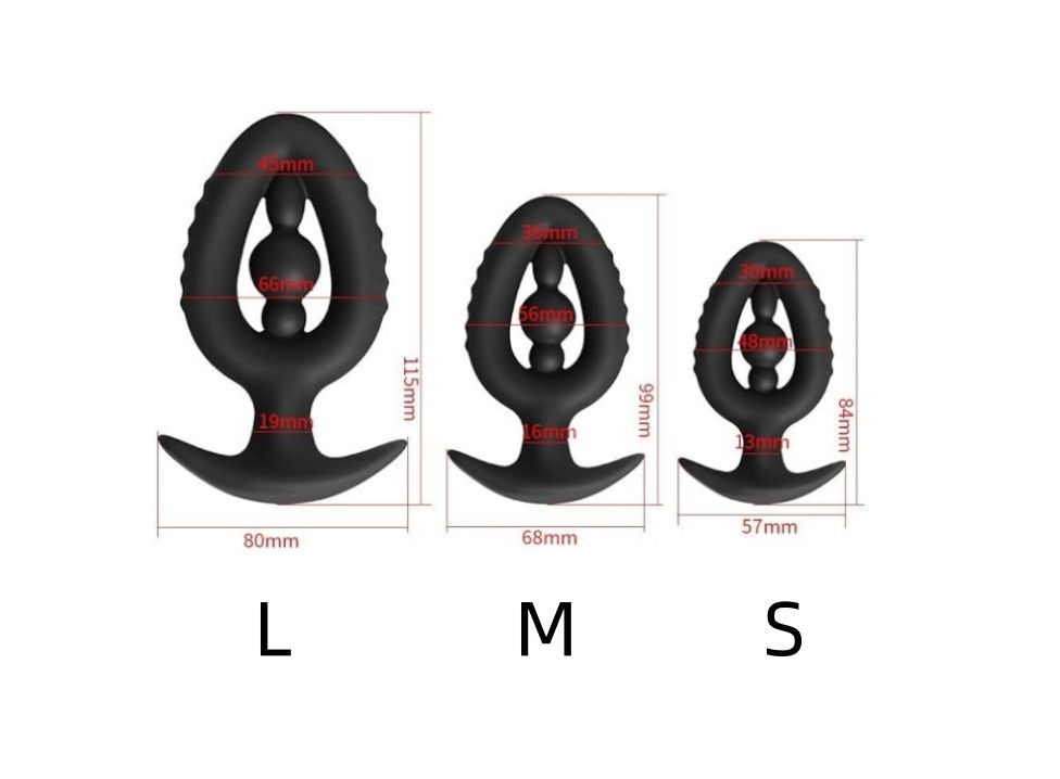 Analplug mit Hohlperlen aus weichem Silikon, ideal für unterwegs, zur Prostata-Massage, für Erwachsene und Männer._voghion.com