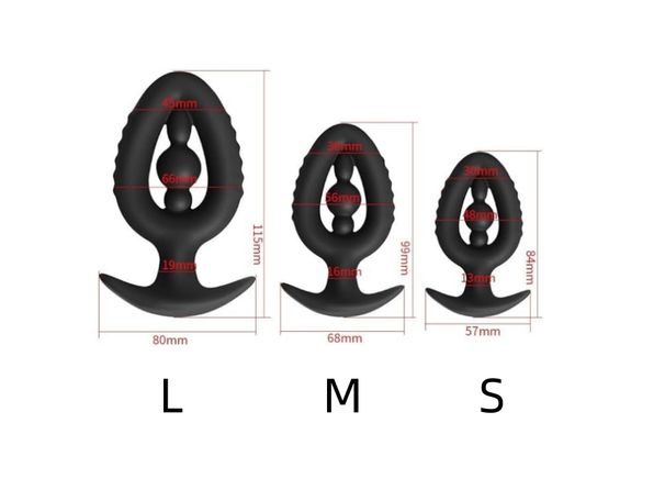 Analplug mit Hohlperlen aus weichem Silikon, ideal für unterwegs, zur Prostata-Massage, für Erwachsene und Männer._voghion.com