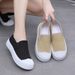 Thick Sole Biscuit All-Match Low Top Slip-on Canvas Shoes_voghion.com
